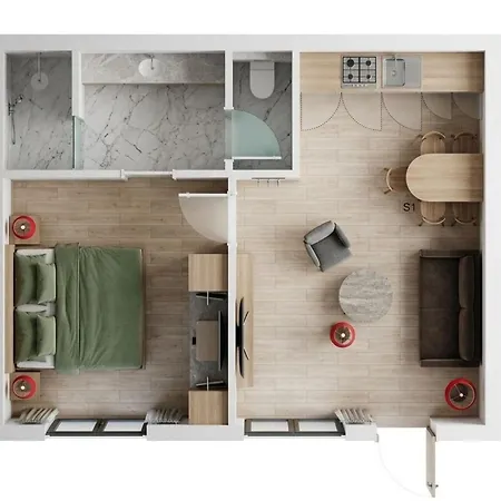 Apartment 2 Mit Kueche *